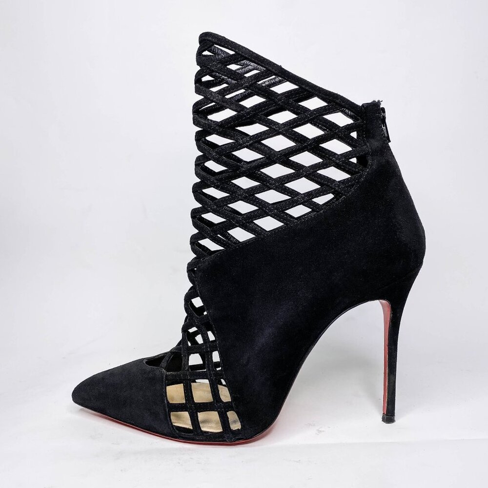 Louboutin Mrs Bouglione Suede Ankle Boots